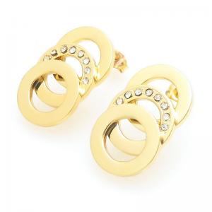 Stainless Steel Stone&Crystal Earring - KE119907-TLA