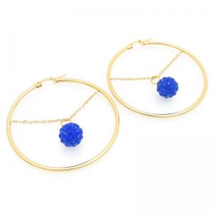 Stainless Steel Stone&Crystal Earring - KE119910-TLA
