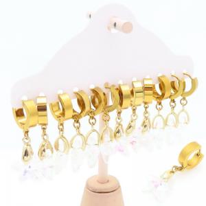 Stainless Steel Stone&Crystal Earring - KE119968-TLA