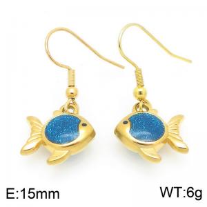 Stainless steel fashionable ocean style tropical fish earrings - KE120024-Z