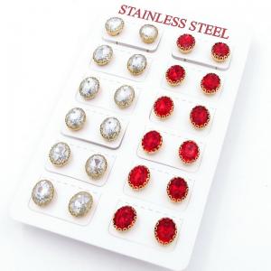 Stainless Steel Stone&Crystal Earring - KE120049-FA