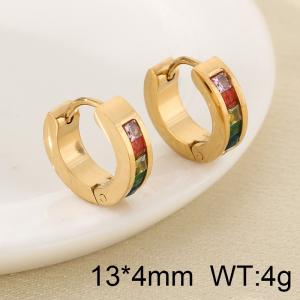 Stainless Steel Stone&Crystal Earring - KE120227-XY