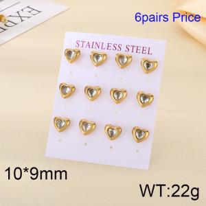 Stainless Steel Stone&Crystal Earring - KE120235-HR