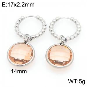 Stainless Steel Stone&Crystal Earring - KE121201-Z