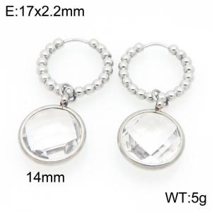 Stainless Steel Stone&Crystal Earring - KE121203-Z