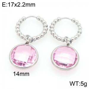 Stainless Steel Stone&Crystal Earring - KE121205-Z