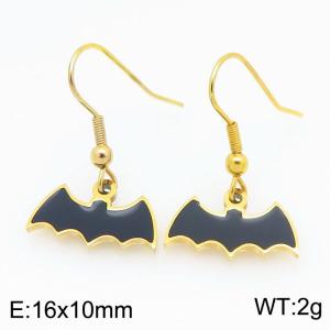 Stainless steel Black Bat Dripping Oil earrings for ladies as Jewelry Gifts - KE121231-Z