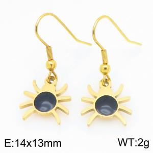 Stainless steel Halloween Black Spider Dripping Oil earrings for ladies as Jewelry Gifts - KE121279-Z
