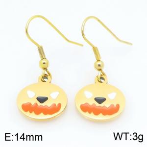 Stainless steel Halloween Angry Pumpkin Dripping Oil earrings for ladies as Jewelry Gifts - KE121283-Z