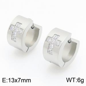 Stainless Steel Stone&Crystal Earring - KE122073-HR