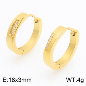 Stainless Steel Stone&Crystal Earring - KE122483-WM