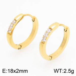Stainless Steel Stone&Crystal Earring - KE122491-WM