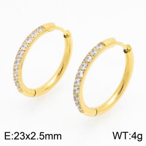 Stainless Steel Stone&Crystal Earring - KE122515-WM