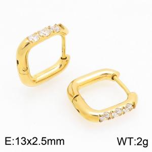 Stainless Steel Stone&Crystal Earring - KE122517-WM