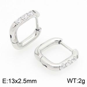 Stainless Steel Stone&Crystal Earring - KE122518-WM