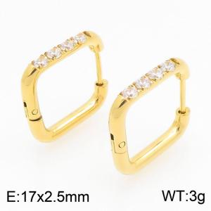 Stainless Steel Stone&Crystal Earring - KE122521-WM