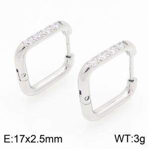 Stainless Steel Stone&Crystal Earring - KE122522-WM