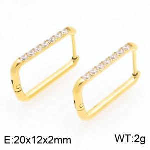 Stainless Steel Stone&Crystal Earring - KE122523-WM