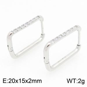 Stainless Steel Stone&Crystal Earring - KE122526-WM