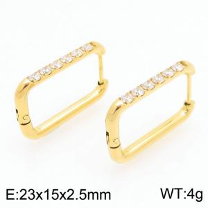 Stainless Steel Stone&Crystal Earring - KE122529-WM