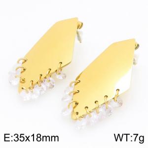 Stainless Steel Stone&Crystal Earring - KE122535-WM