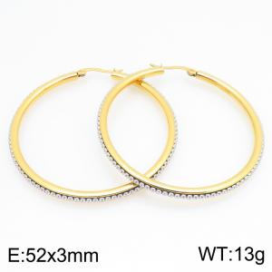 Stainless Steel Stone&Crystal Earring - KE122556-GC