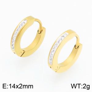 Stainless Steel Stone&Crystal Earring - KE122560-GC