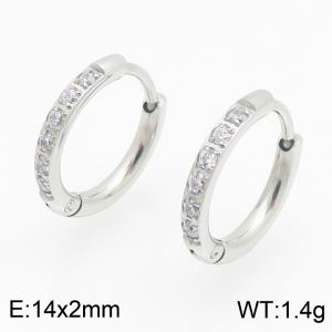 Stainless Steel Stone&Crystal Earring - KE122904-GC