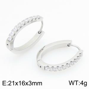 Stainless Steel Stone&Crystal Earring - KE123367-GC
