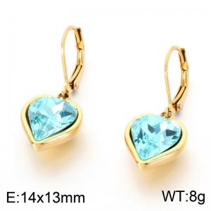 Stainless steel heart-shaped earrings as a gift for women, suitable for daily wear - KE123749-GC