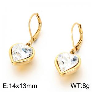 Stainless steel heart-shaped earrings as a gift for women, suitable for daily wear - KE123750-GC