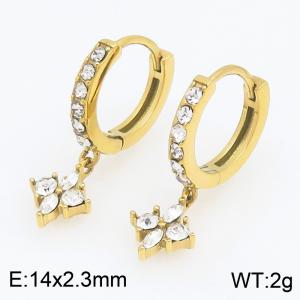 Stainless Steel Stone&Crystal Earring - KE123915-TOM