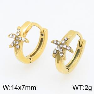 Stainless Steel Stone&Crystal Earring - KE123917-TOM