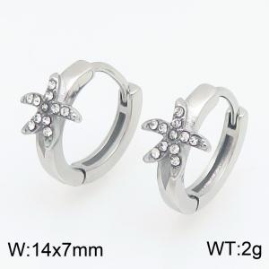 Stainless Steel Stone&Crystal Earring - KE123918-TOM