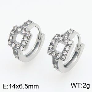Stainless Steel Stone&Crystal Earring - KE123920-TOM