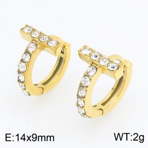 Stainless Steel Stone&Crystal Earring - KE123925-TOM
