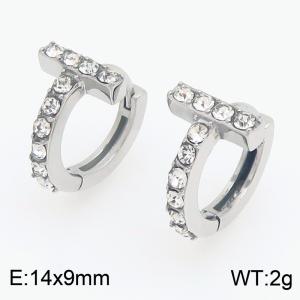 Stainless Steel Stone&Crystal Earring - KE123926-TOM