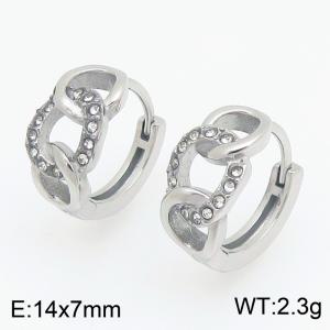 Stainless Steel Stone&Crystal Earring - KE123928-TOM