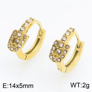 Stainless Steel Stone&Crystal Earring - KE123935-TOM