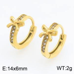 Stainless Steel Stone&Crystal Earring - KE123937-TOM