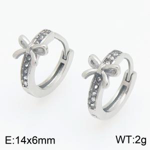 Stainless Steel Stone&Crystal Earring - KE123938-TOM