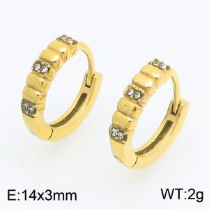 Stainless Steel Stone&Crystal Earring - KE123939-TOM