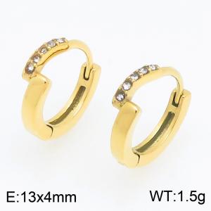 Stainless Steel Stone&Crystal Earring - KE123951-TOM