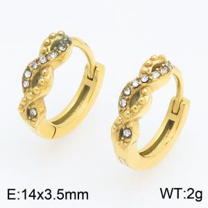 Stainless Steel Stone&Crystal Earring - KE123953-TOM