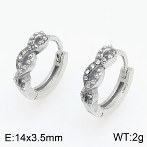 Stainless Steel Stone&Crystal Earring - KE123954-TOM
