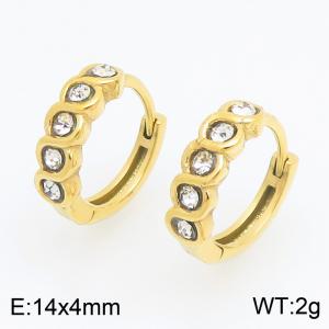 Stainless Steel Stone&Crystal Earring - KE123958-TOM