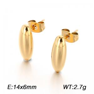 Fashionable stainless steel earrings with electroplated gold are suitable for daily wear - KE123973-GC