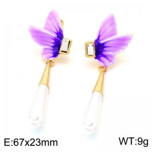 SS Gold-Plating Earring - KE124016-SP