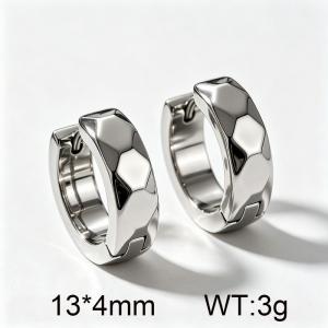 Hammered Texture Huggie Hoops - Waterproof Stainless Steel Minimalist Earrings - KE134358-XY