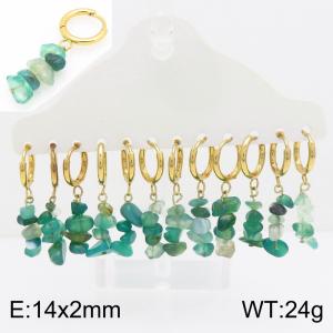 Stainless Steel Stone&Crystal Earring - KE134851-TLA